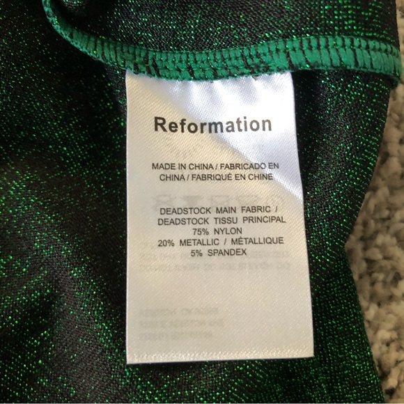NWT Reformation Breslin Midi Dress - Emerald Sparkle Knit Stretchy Holiday - Picture 7 of 9